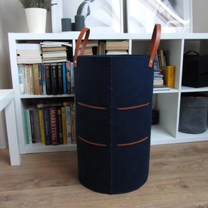 Wholesale 100% Handmade <strong>Large</strong> Polyester Felt Laundry <strong>Hamper</strong> with Handles Made in China - Product Image 1