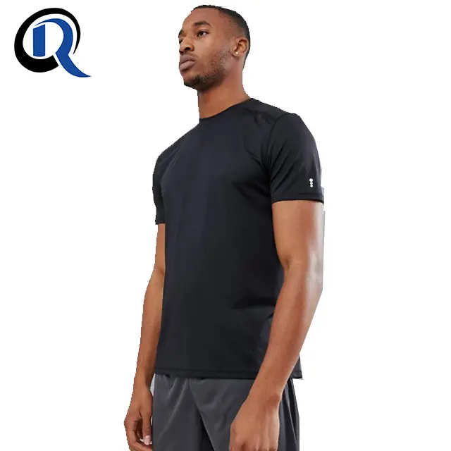 2019 חם מכירות יבש Fit Slim Fit מותאם אישית שחור ספורט Tshirt