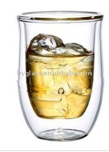 hecho a mano transparente de vidrio de borosilicato de pared doble taza popular en estados unidos y del reino unido - Product Image 1