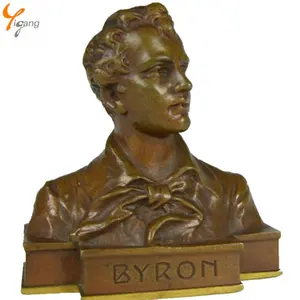 Classic Design Bronze Lord Byron Bust Sculpture