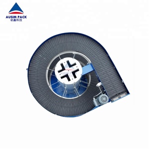 Hoge Kwaliteit Grade Verticale Enkele slat <span class=keywords><strong>lane</strong></span> spiraal transportband voor emmer doos en tas