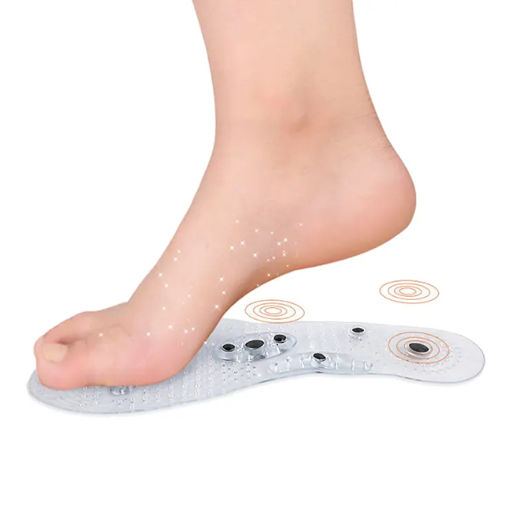 Benzersiz ayak Acupressure mıknatıs masaj astarı Anti-yorgunluk ayak ağrı masaj tabanlık yağ yakmak yardımcı