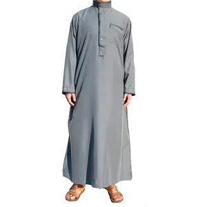 New Caftan Moroccan Burka Design Muslim Long Sleeve Dress Thobe / Thawb Men Middle East Terylene 6colors 2 Days Adults Accept