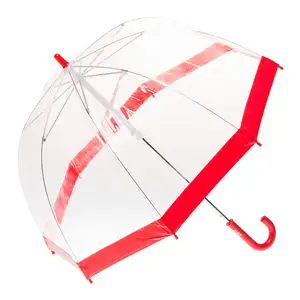 32Inch 8Ribs Child Dome Shape Bubble PVC POE EVA See Through Transparent Clear Plastic Kids PVC Bird cage Umbrella