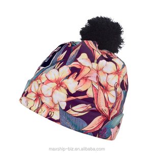 Berretto fiore moda Purpal Galaxy stampa con Pom Pom - Product Image 3