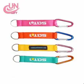 hot sell different Color pretty carabiner logo keychain with your logo