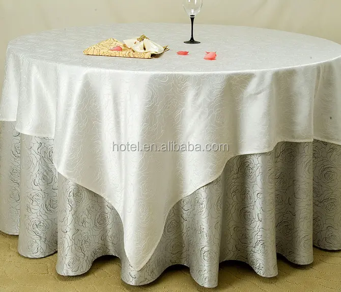 100% Cotton Jacquard damask satin band banquet table cloth napkin