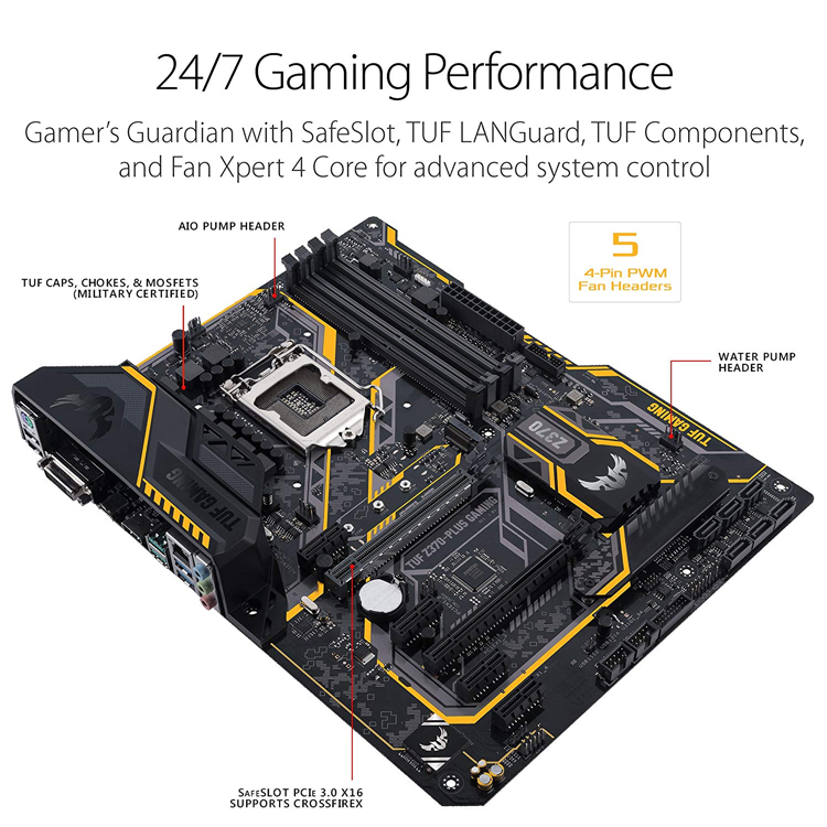 ASUS TUF Z370-PLUS Gaming Motherboard LGA 1151, Supports