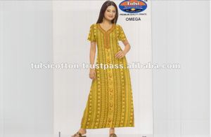 Jaipur Cotton Printed <b>Nightgown</b> Breathable Plus Size Long Nightie - Product Image 1
