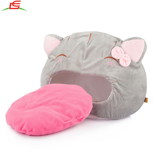 En peluche Chat Forme Grotte Maison Lit Avec Pad Pour Chien Pet Chiot - Product Image 5