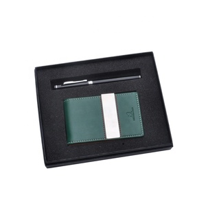 Penna personalizzata e moneyclip pelle set da regalo per uomini d'affari - Product Image 1