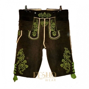 Pantalones cortos bávaros tradicionales de estilo Oktoberfest hechos a mano para hombre, tirantes de cuero suave duradero, patrón sólido Oxford - Product Image 1