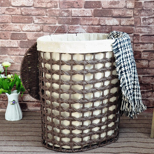 Cesto della <span class=keywords><strong>biancheria</strong></span> Tessuto Marrone Vimini Camera <span class=keywords><strong>Da</strong></span> Letto Bagno di Stoccaggio <span class=keywords><strong>Cesti</strong></span> di Stoccaggio - Product Image 4