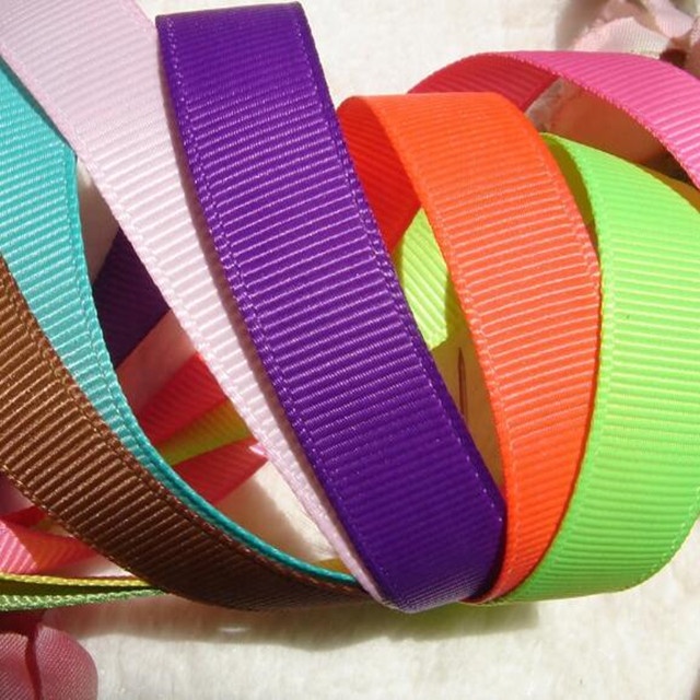 1inch Width Multicolor Grosgrain Ribbon for gift Eco-friendly Grosgrain Ribbon with printing Polyester Ribbon