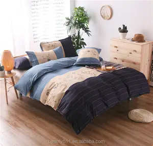 Juego de cama a rayas de algodón, ropa de cama india con diseño impreso de aldea Jaipuri, rayasthani, BS140