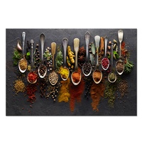 Große Küche Bilder Wand dekoration Couful Spice in Löffel Vintage Leinwand Wand kunst Lebensmittel Fotos Malerei auf Leinwand für Wohnkultur