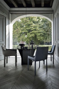 Chaise de salle à manger en cuir véritable, nouveau design moderne avec accoudoir en peau de selle, haute qualité