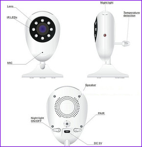 Besnt 2.4 <span class=keywords><strong>pulgadas</strong></span> lcd cámara de la función de Cuna de bebé de dos vías habla monitores para bebés BS-W253 - Product Image 3