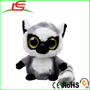 2017 heiße gefüllt schwarz weiß nette große augen lemur plüschtiere - Product Image 5