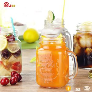 Verre mason bocaux de conserve pour vente avec des pailles et poignées personnalisé - Product Image 2