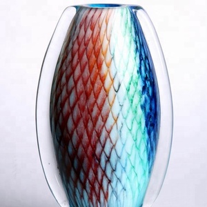 सुरुचिपूर्ण हाथ उड़ा सुंदर रंगीन कांच <span class=keywords><strong>Vases</strong></span> - Product Image 1