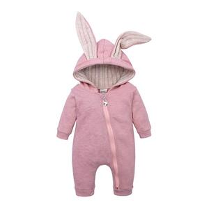 Cute Rabbit Ear Hat <strong>Baby</strong> Romper Long Sleeve Cotton Knitted <strong>Winter</strong> <strong>Clothes</strong> with Zipper Closure Minimum Order 3pcs - Product Image 3