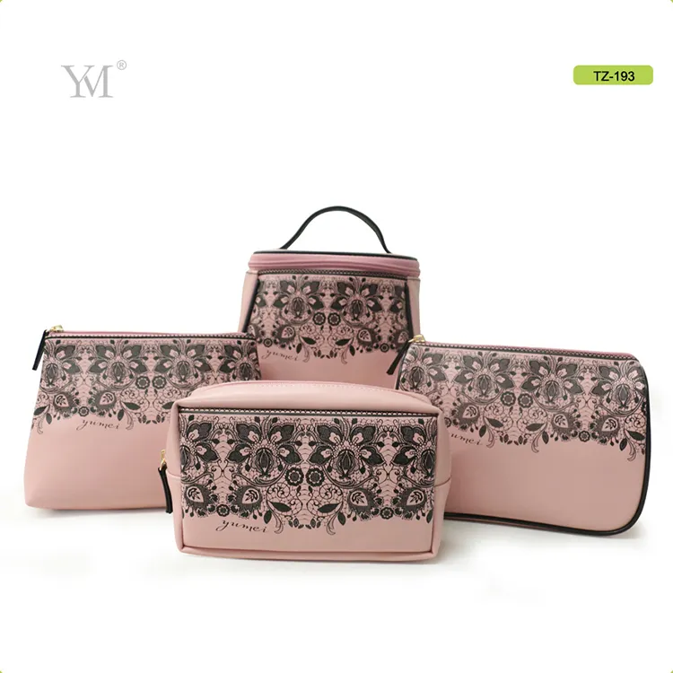 Bolsa de couro feminina, bolsa de maquiagem com design elegante