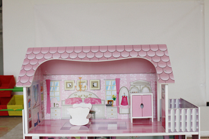 <span class=keywords><strong>Casa</strong></span> de muñecas con muebles <span class=keywords><strong>para</strong></span> <span class=keywords><strong>niñas</strong></span>, juguete de imitación, color rosa, nuevo diseño - Product Image 2