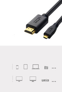 สาย <span class=keywords><strong>HDMI</strong></span> เป็น Micro <span class=keywords><strong>HDMI</strong></span> <span class=keywords><strong>โทรศัพท์</strong></span>มือถือแล็ปท็อปสาย Micro <span class=keywords><strong>HDMI</strong></span> 4K ไปยังสายเคเบิลไฟเบอร์ Hmi - Product Image 4
