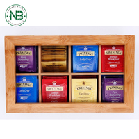 Boîte de rangement pour sachets de thé en bambou, boîte à thé en bambou avec tiroir extensible, 8 compartiments
