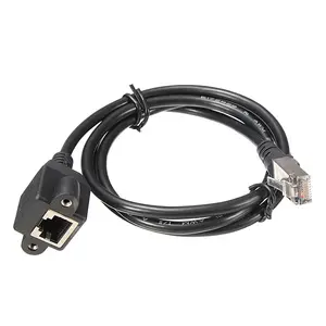 Cabo de extensão de rede rj45 macho para fêmea, conector de cat6 com painel de montagem