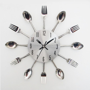 Cina all'ingrosso della decorazione della casa orologio da <span class=keywords><strong>parete</strong></span> della <span class=keywords><strong>cucina</strong></span> con il cucchiaio e forchetta - Product Image 5
