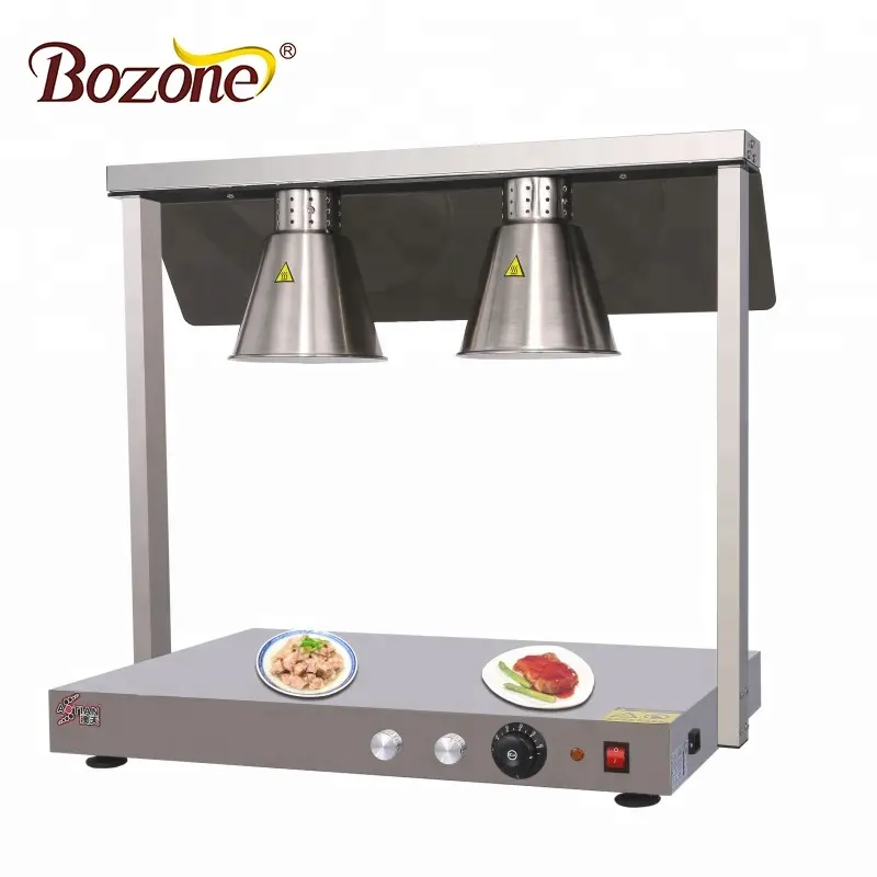 Restaurante hotel cozinha equipamento de alta qualidade 2 lâmpadas cabeça mesa alimentos lâmpada de calor/buquê de aço inoxidável aquecedor de alimentos