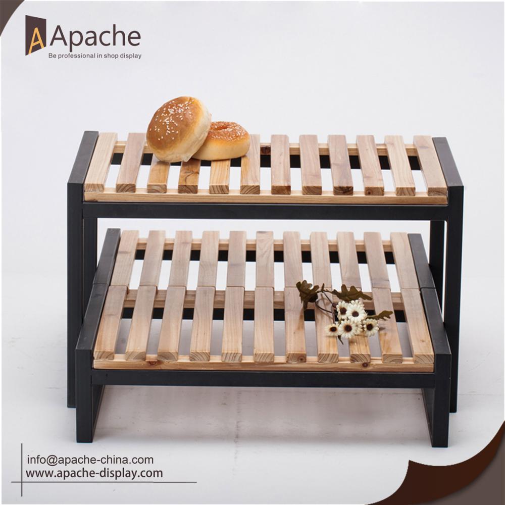 Professional Design Modern Multi-Lever Wooden Bakery Store Counter Display Stand for Efficient Product for Sales Promotion — view 6