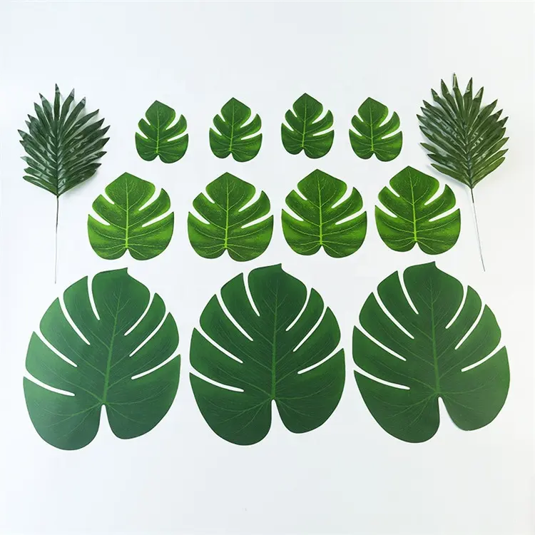V-3124 Groothandel Kunstmatige tropische bladeren Zijde Palm Monstera Voor Partij Decoratie