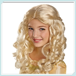 <span class=keywords><strong>Pelucas</strong></span> <span class=keywords><strong>de</strong></span> disfraz <span class=keywords><strong>de</strong></span> fiesta <span class=keywords><strong>de</strong></span> princesa para <span class=keywords><strong>niñas</strong></span>, color rubio sintético personalizado barato, 2017 - Product Image 2