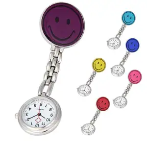 2019 New Women's Smile Face Quartz Clip-On Brooch Nurse Hanging Pocket Watch