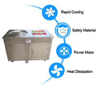 Commerciële roestvrijstalen 304 ijsrolmachine met ijsbak, hoge productiviteit voor ijssiroop, yoghurt & noten, nieuw