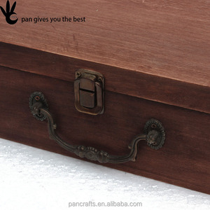 Pantalla al por mayor retro de almacenamiento de madera caja de embalaje de regalo de la vendimia por encargo maleta - Product Image 3