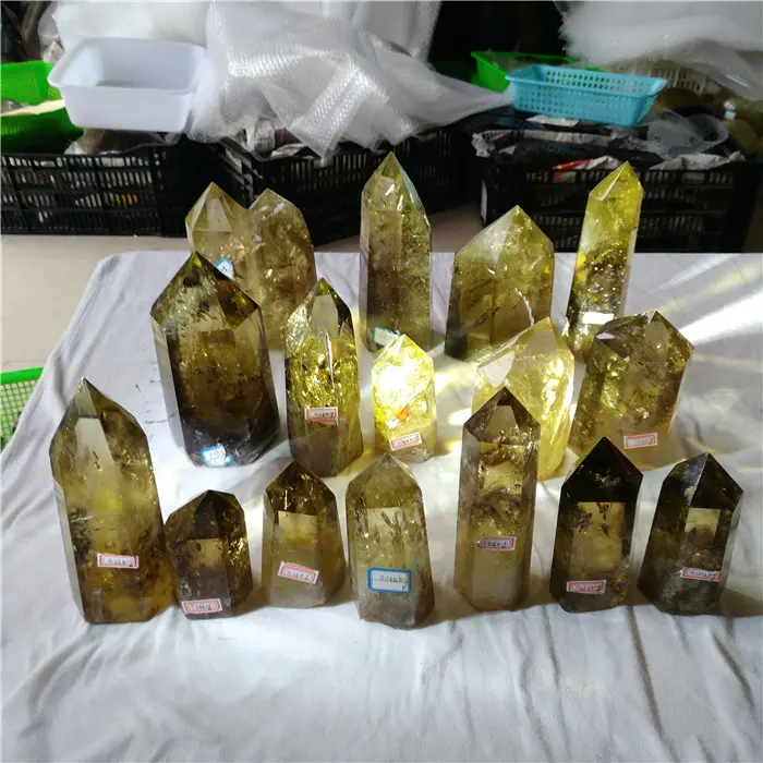 wholesale natural citrine quartz crystal healing wands towers crystal points