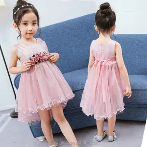 2023 2017 childrens boutique clothing white customize sequins gauze formal kids party wear frocks image