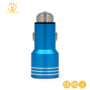 Fábrica Buena <span class=keywords><strong>Precio</strong></span> Aluminio 2 Port USB Car Charger 12V Seguridad Hammer Car Adapter para <span class=keywords><strong>iPhone</strong></span> iPad Tablet PC Mobile - Product Image 2