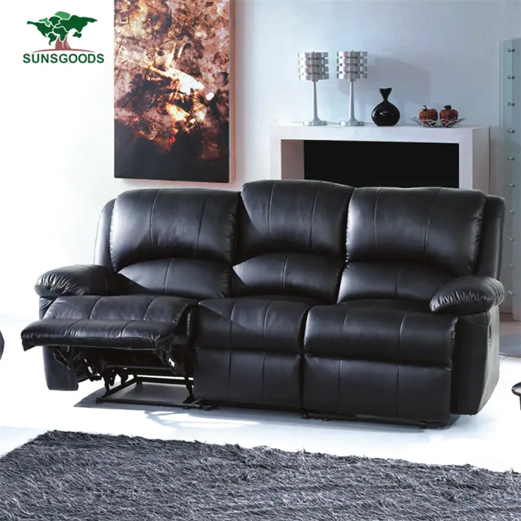 Mejores ventas de cuero genuino sofá seccional y reclinable, muebles para el hogar moderno salón sofá reclinable