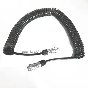 AOPULO Waterproof male and female plug Image monitoring coiled cable cord
