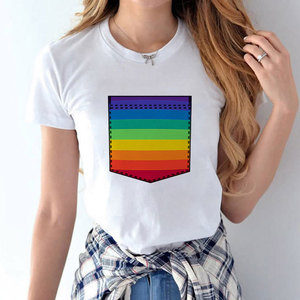 PATON Tee Vestuário Fabricante Personalizado Homossexual Lésbica & <span class=keywords><strong>Gay</strong></span> arco-íris amor Coração Impressão Algodão <span class=keywords><strong>t</strong></span> Camisa Atacado - Product Image 4