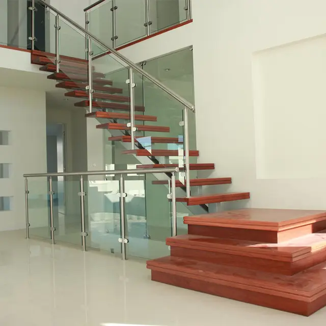 製造されたモノストリンガースチールウッド階段デザイン
