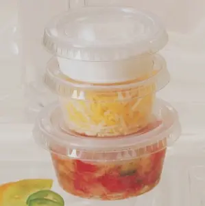 0.75oz 1.5oz 3.25oz Disposable Clear PP Deli Portion Cup with Lid