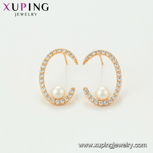 95127 xuping çin toptan fabrika fiyat kişiselleştirilmiş stil inci küpe altın kaplama kadınlar takı - Product Image 5