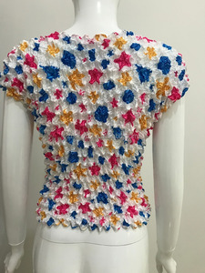 Cheap Womens and Children Magic Flower Short Sleeve Girl Fitness Womens Hedgehog <strong>Bubble</strong> Shrink Short Sleeve <strong>Tops</strong> - Product Image 5