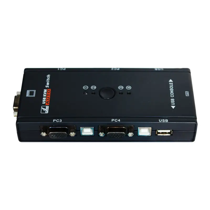 USB Switch kvm Switcher 4 Porte VGA SVGA Switch Box USB 2.0 Del Mouse Tastiera 1920*1440 Interruttore per led wall controller
